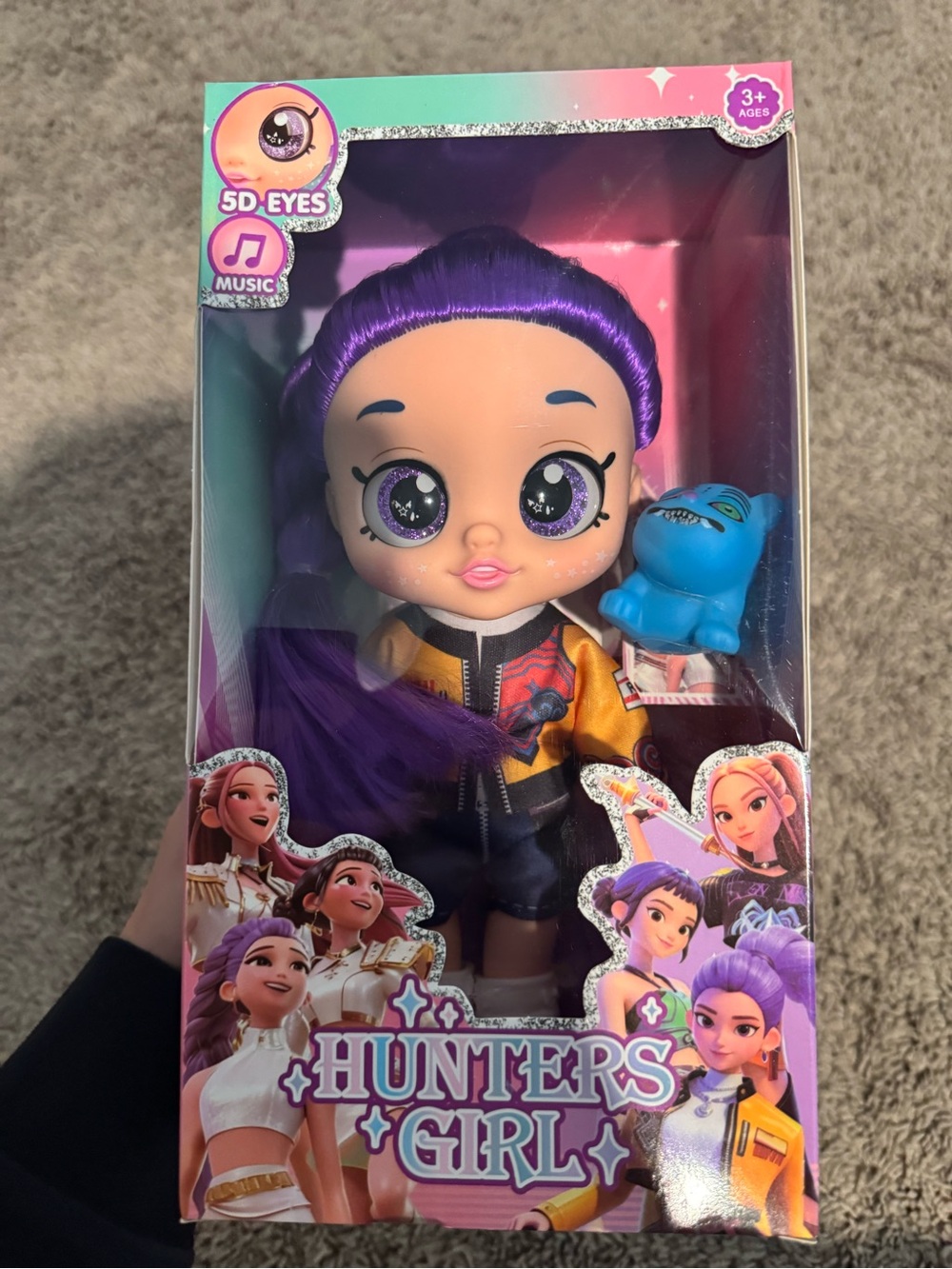 KPOP Demon Hunters Rumi Singing Doll – Music 5D Eyes Purple Hair Boxed Figure - Picture 8 of 11
